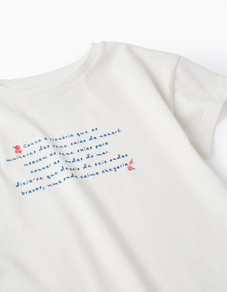 Camiseta de Algodón para Niña 'Siete Faldas', Blanco