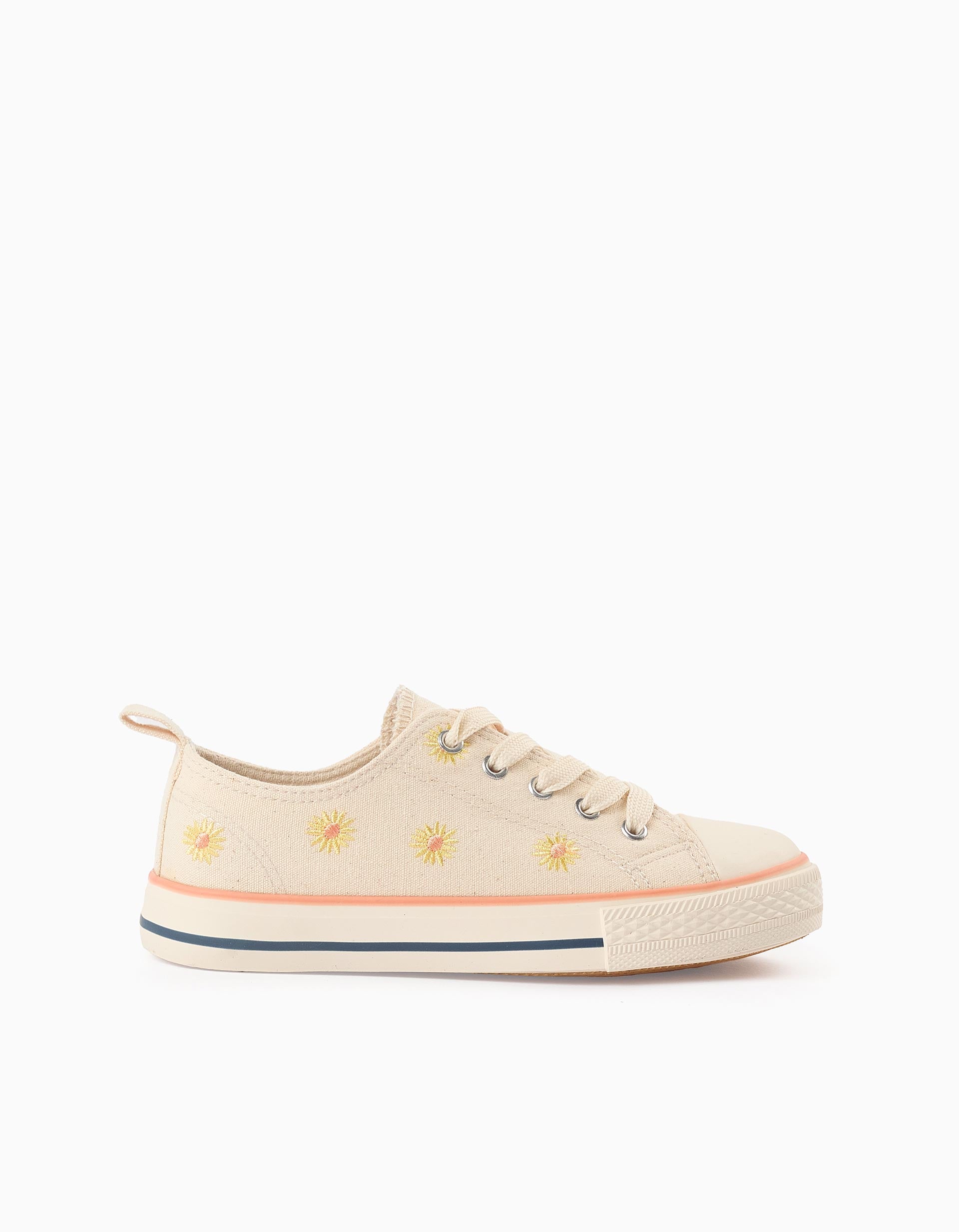 Zapatillas con Flores para Niña '50's Sneakers', Beige