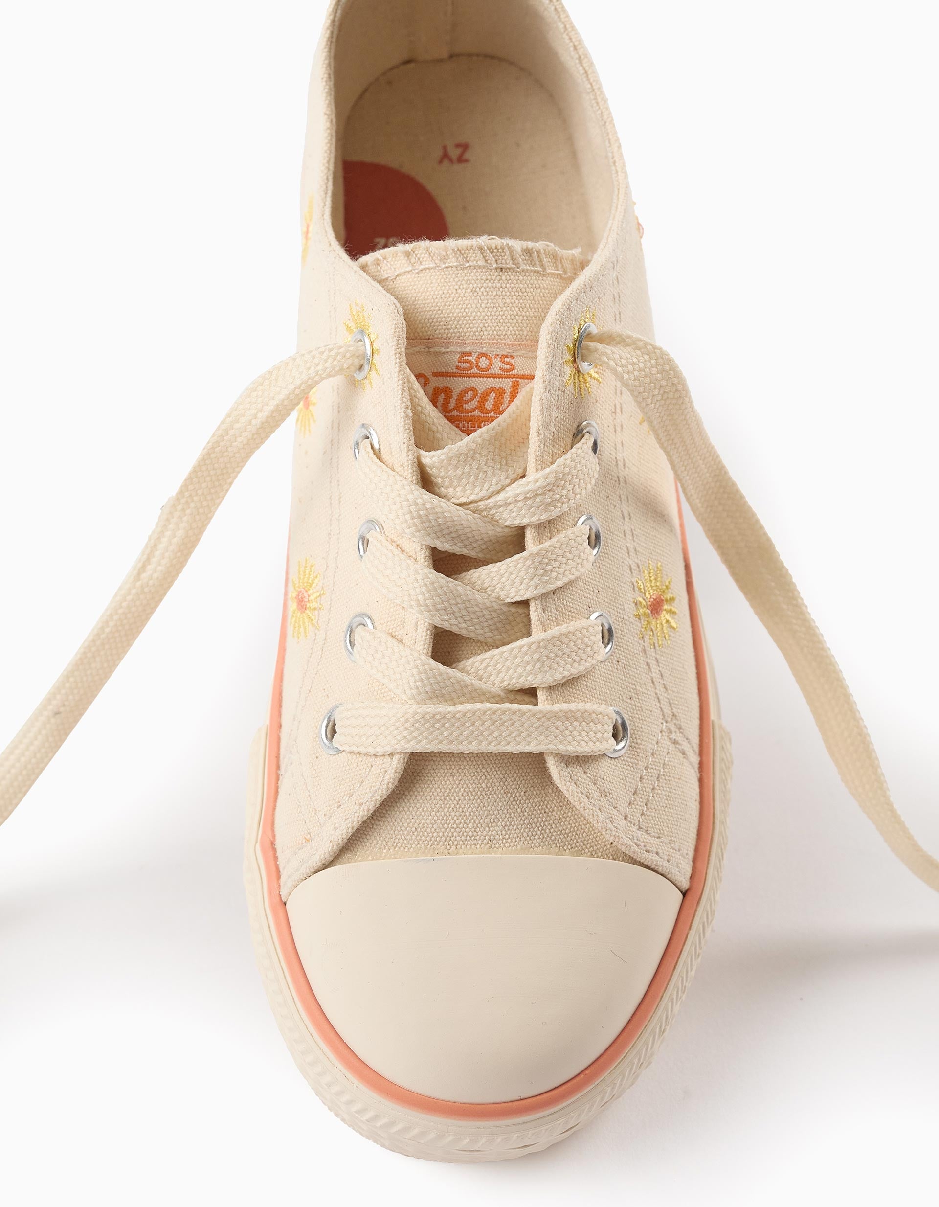 Zapatillas con Flores para Niña '50's Sneakers', Beige