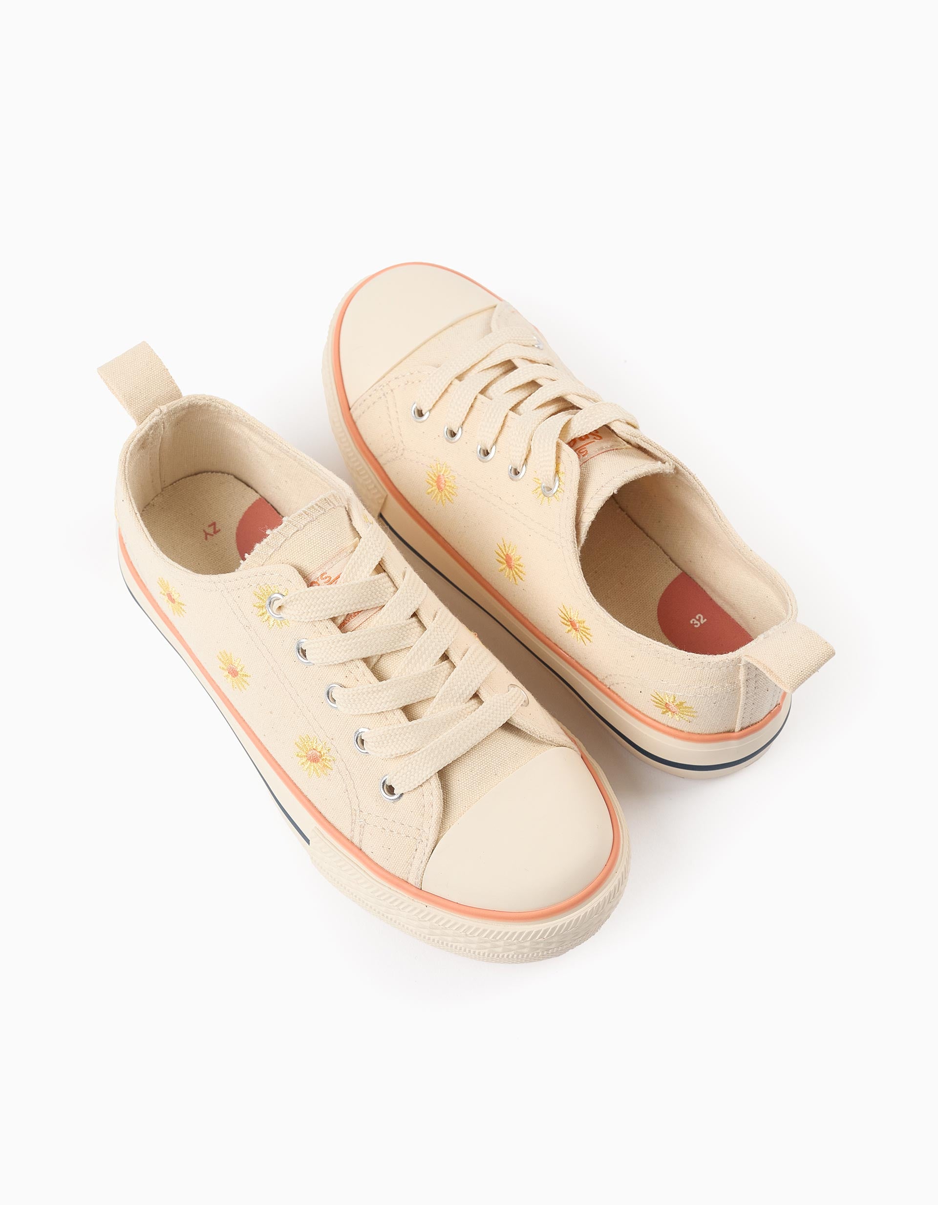 Zapatillas con Flores para Niña '50's Sneakers', Beige