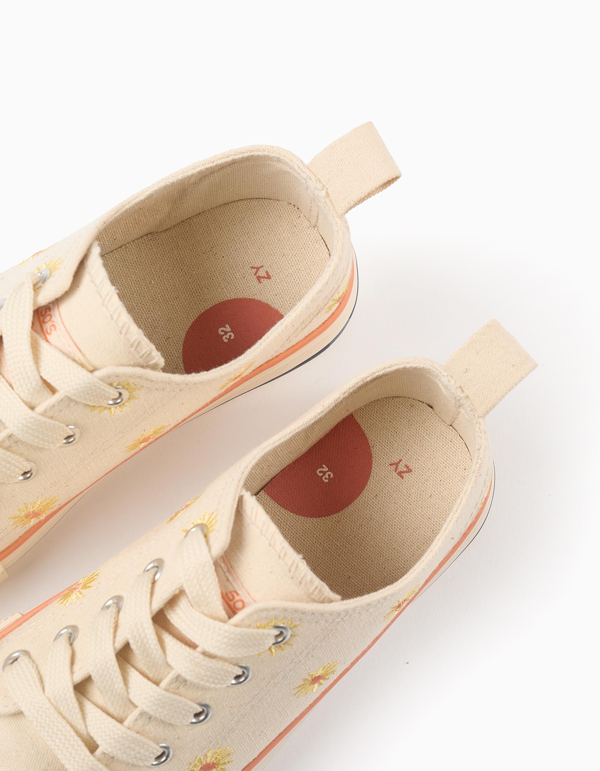 Zapatillas con Flores para Niña '50's Sneakers', Beige