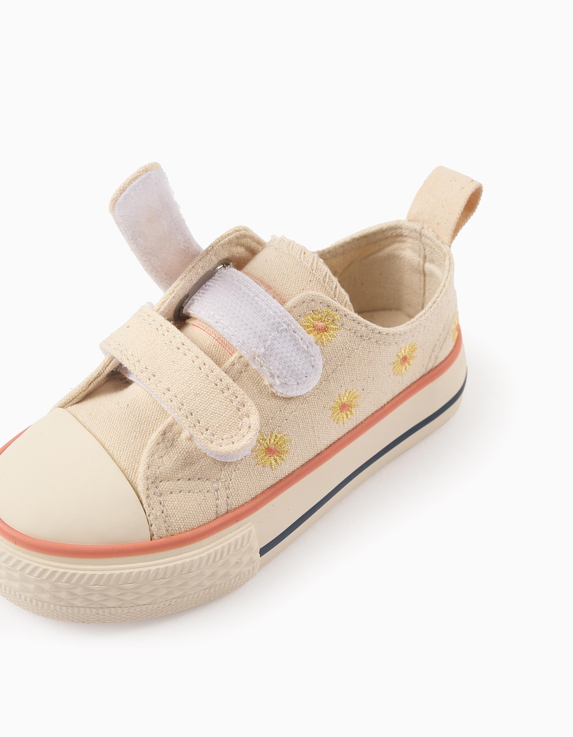 Sapatilhas com Flores para Bebé Menina '50's Sneakers', Bege