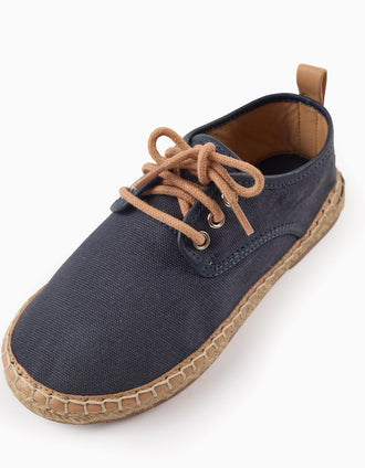 Chaussures en Toile avec Semelle en Raphia pour Garçon, Bleu Foncé