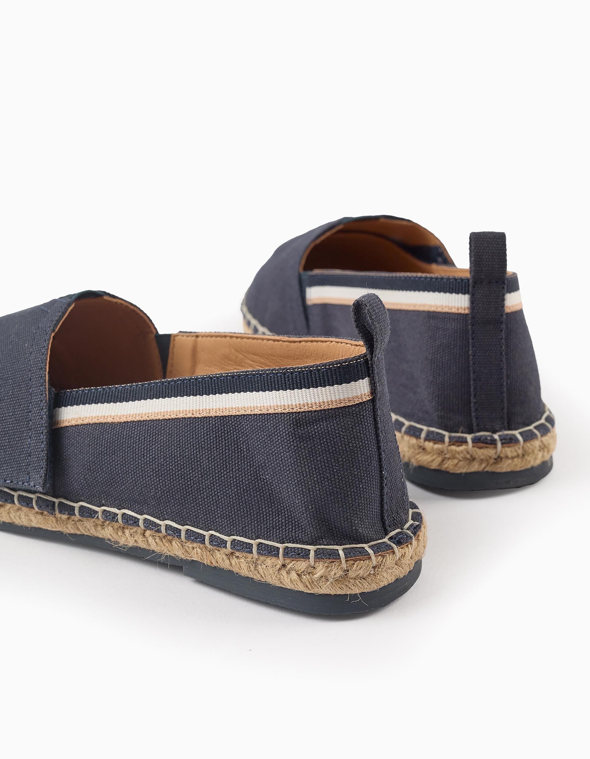 Linen Espadrilles with Jute for Boys, Dark Blue