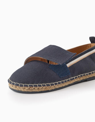 Espadrilles en Lin et Jute pour Garçon, Bleu Foncé