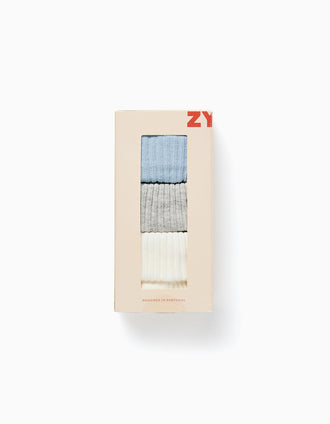 Pack of 3 Ribbed Socks for Newborn and Baby Boys, Multicolour