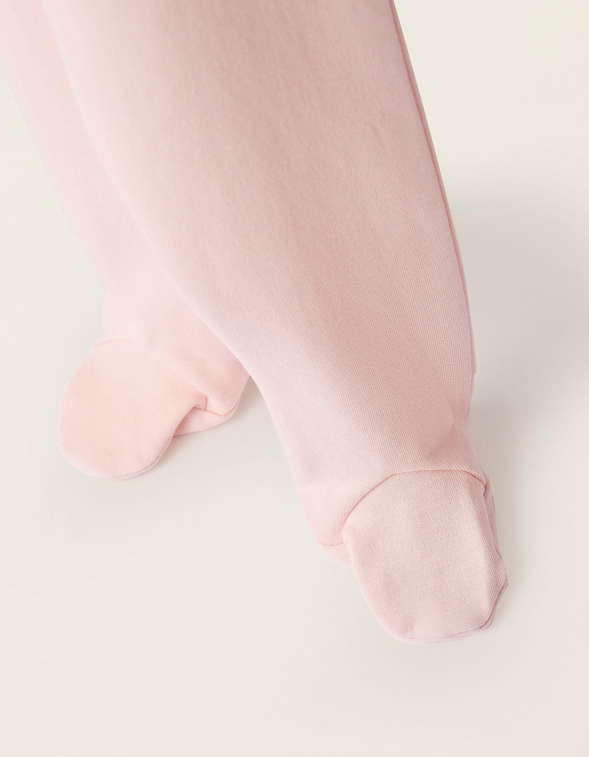 Pack 4 Pantalons avec Pieds pour Nouveau-née et Bébé 'Cigogne', Rose/Blanc