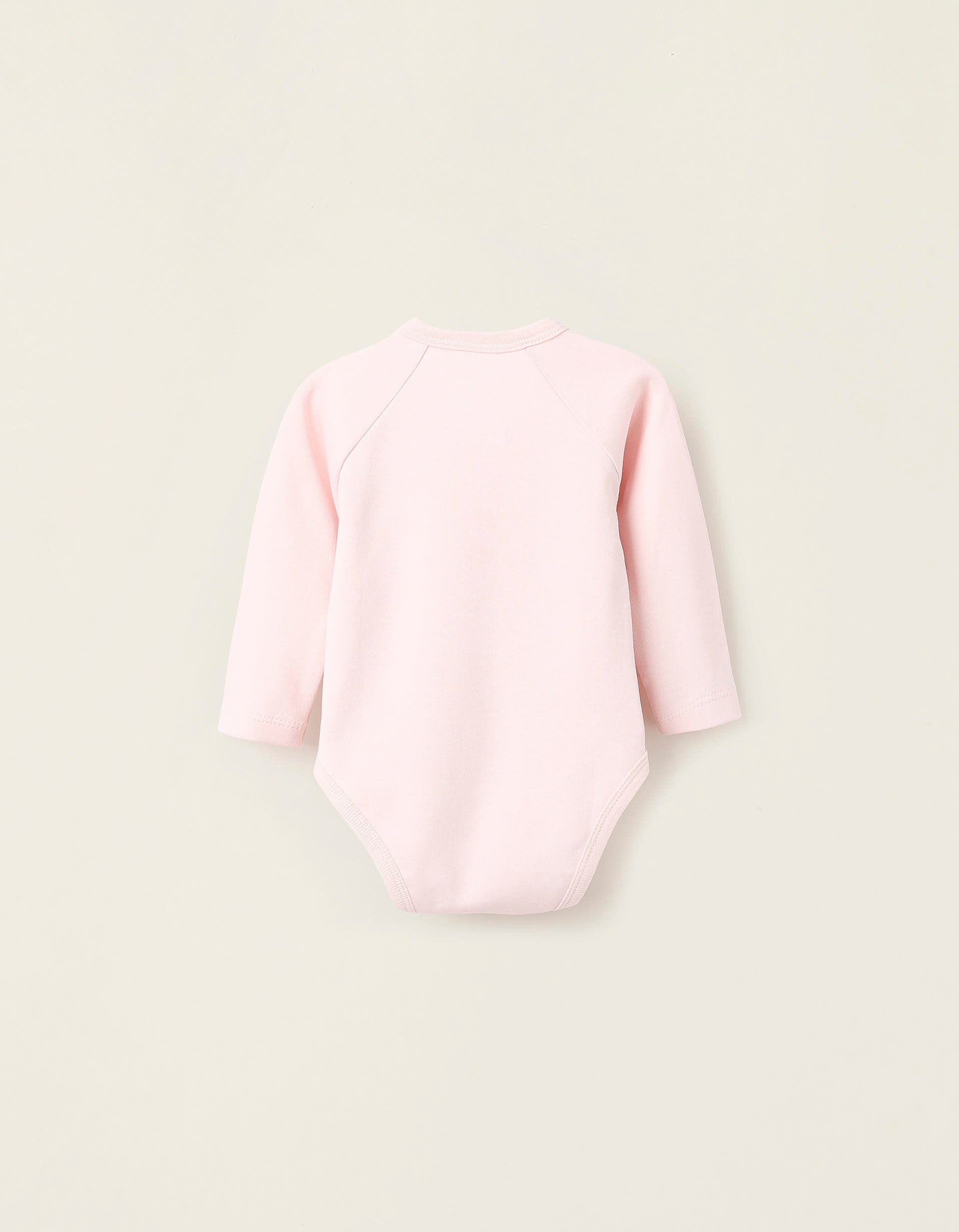 Pack 4 Bodies pour Nouveau-née et Bébé 'Cigogne', Rose/Blanc