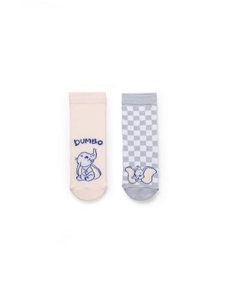 Pack 2 Pares de Meias Antiderrapantes para Bebé Menina 'Dumbo', Multicolor