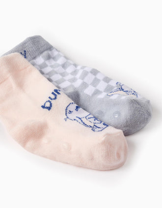 Pack 2 Pares de Meias Antiderrapantes para Bebé Menina 'Dumbo', Multicolor