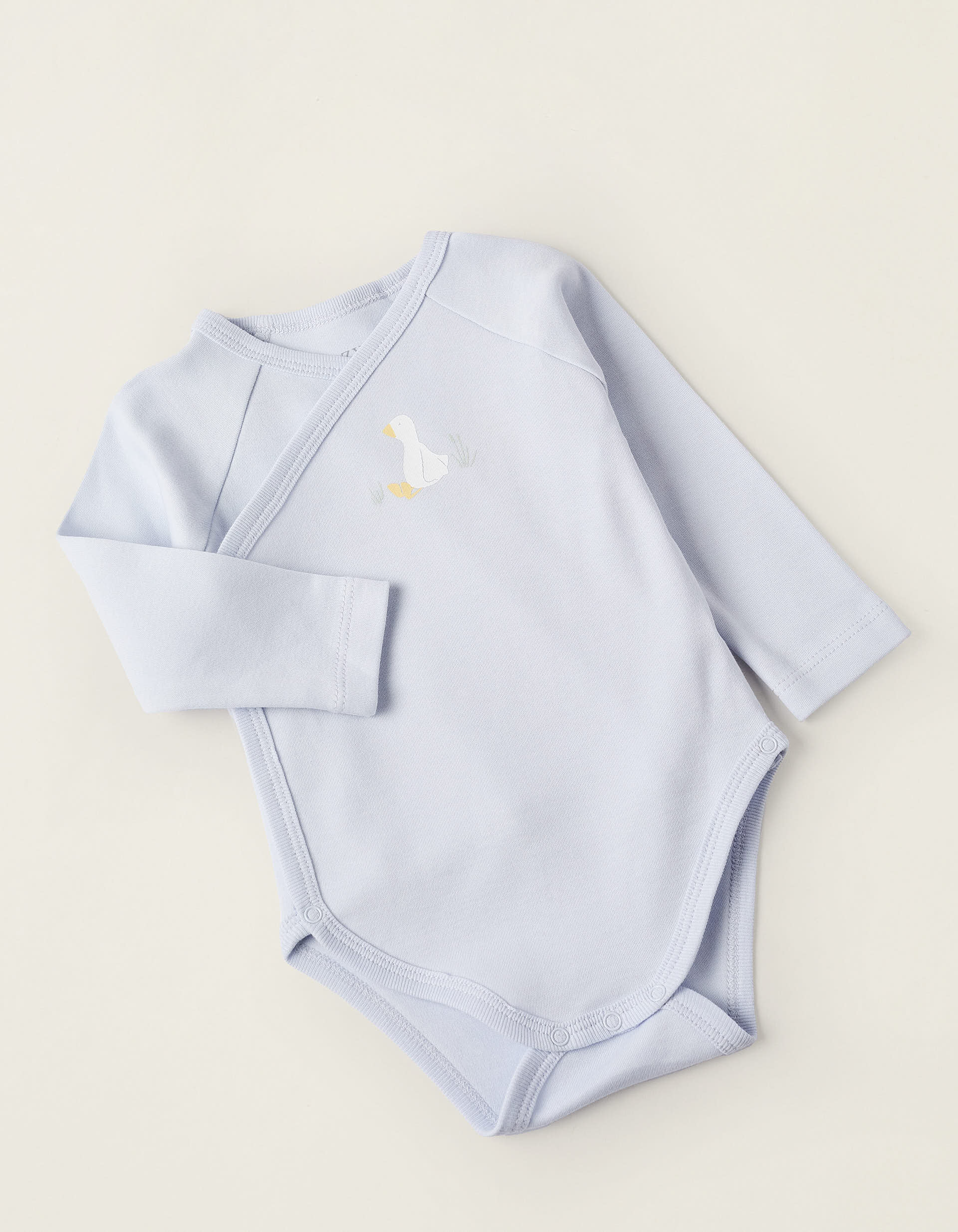 Pack 4 Bodies pour Nouveau-né et Bébé 'Cigogne', Bleu/Blanc