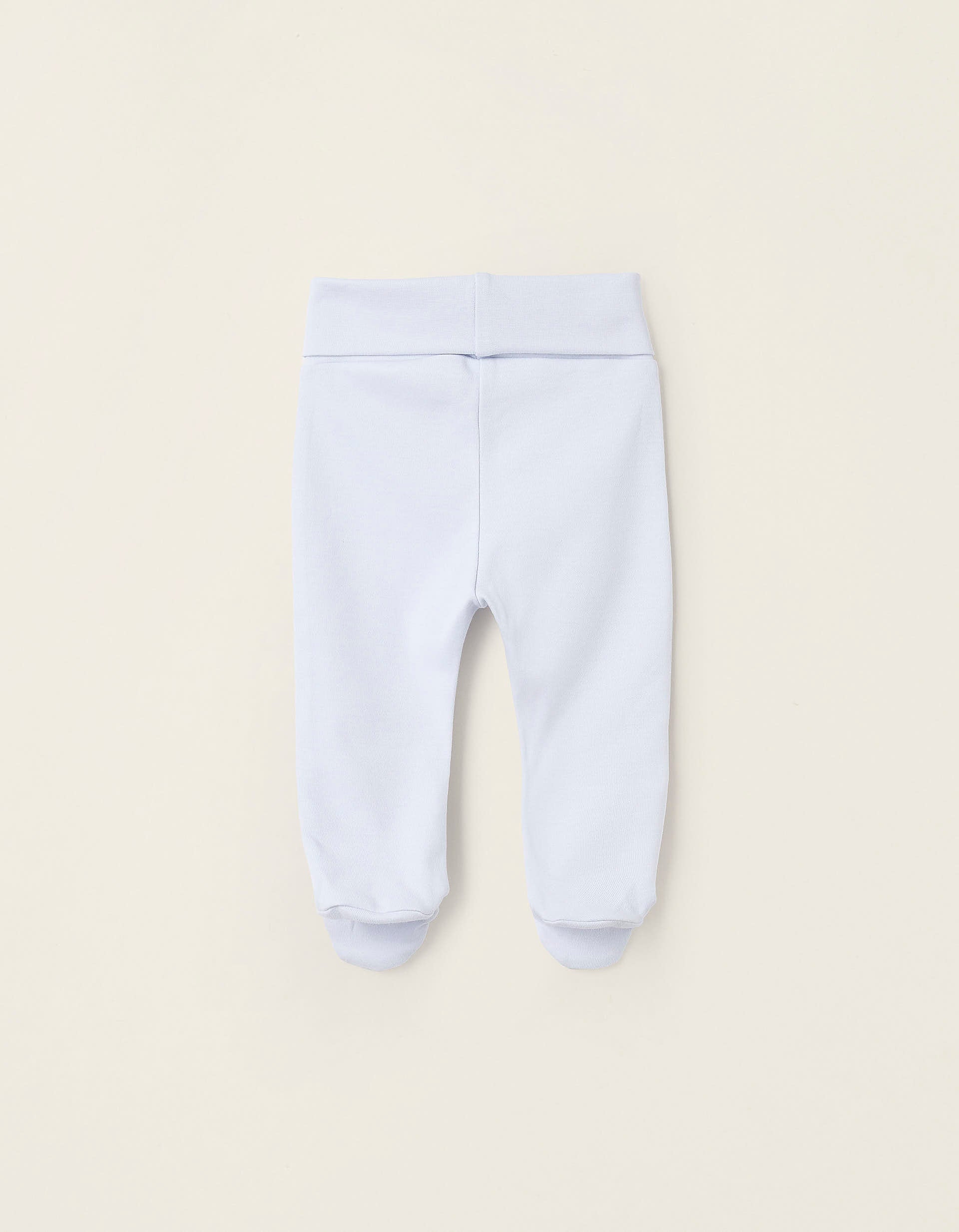 Pack 4 Pantalons avec Pieds pour Nouveau-né et Bébé 'Cigogne', Bleu/Blanc