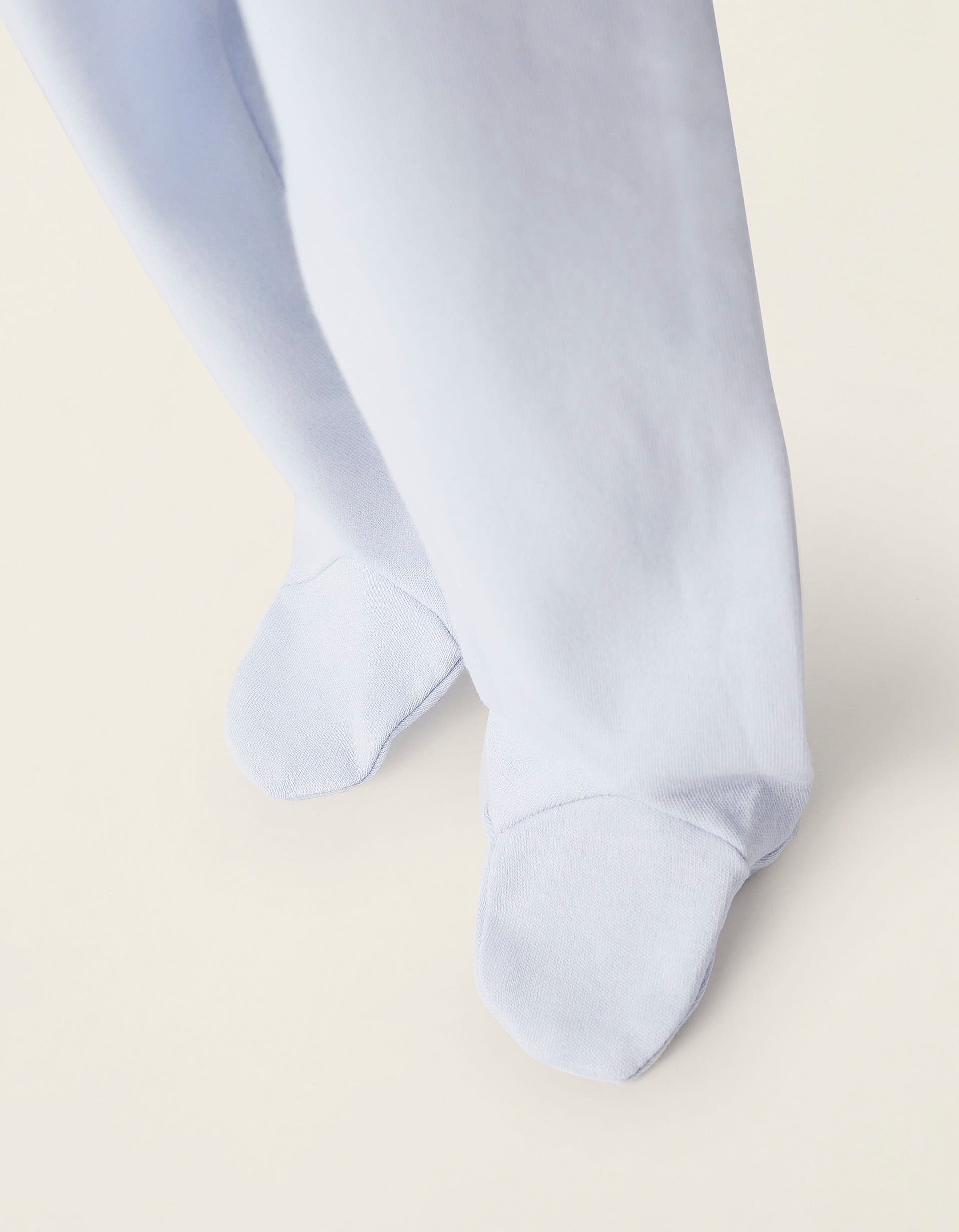 Pack 4 Pantalons avec Pieds pour Nouveau-né et Bébé 'Cigogne', Bleu/Blanc