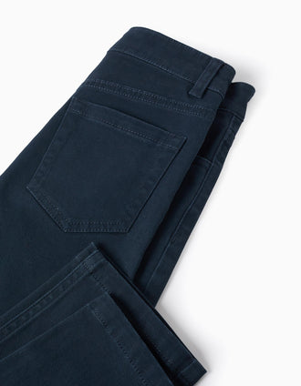 Pantalón de Sarga para Niño 'Slim Fit', Azul Oscuro
