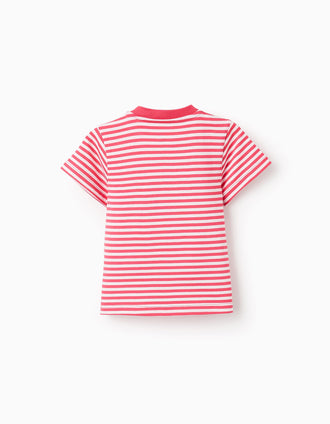 T-shirt Rayé pour Bébé Garçon 'Mickey', Blanc/Rouge