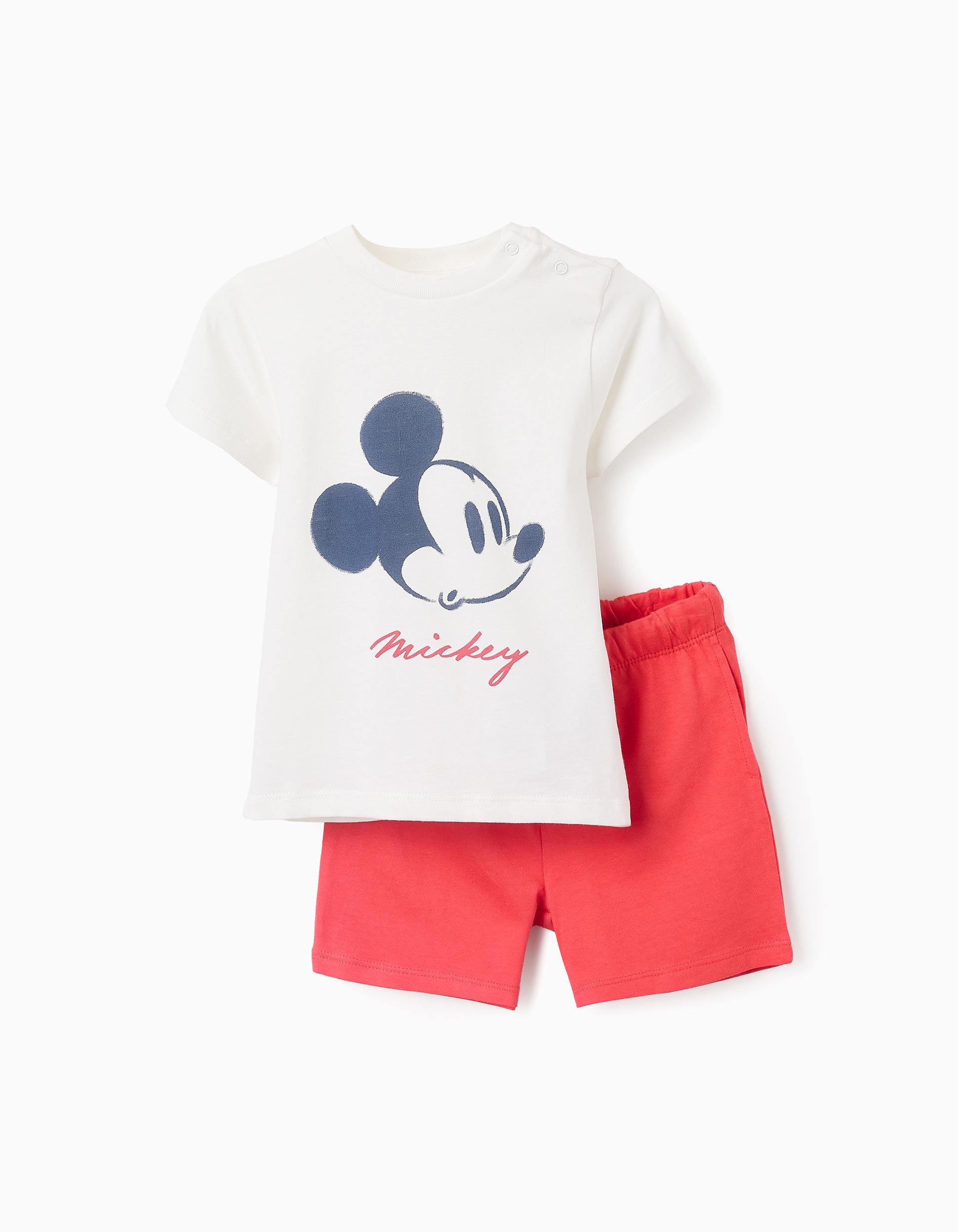 Ensemble T-shirt + Short pour Bébé Garçon 'Mickey', Blanc/Rouge