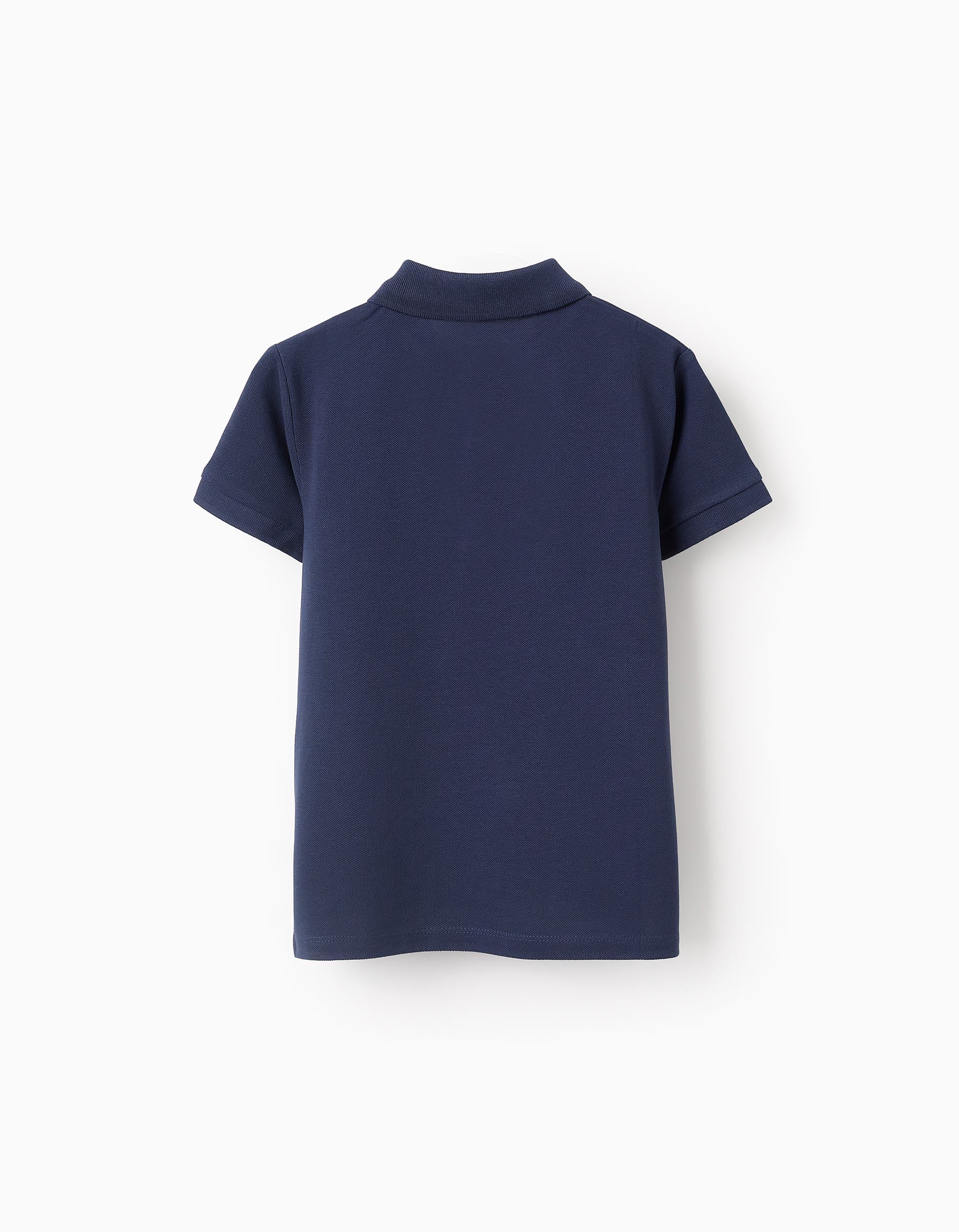 Cotton Polo Shirt for Boys 'ZY', Dark Blue