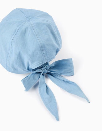 Gorra Vaquera con Lazo para Niña, Azul