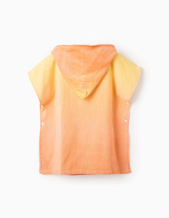 Beach Hooded Poncho for Children, Yellow/Orange