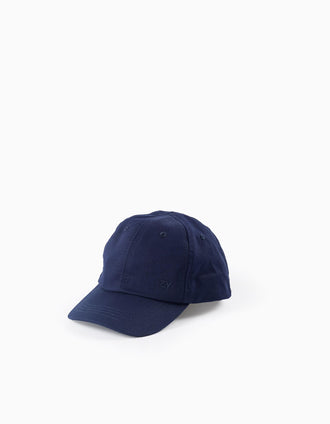 Boné Básico de Algodão para Bebé e Menino, Azul Escuro