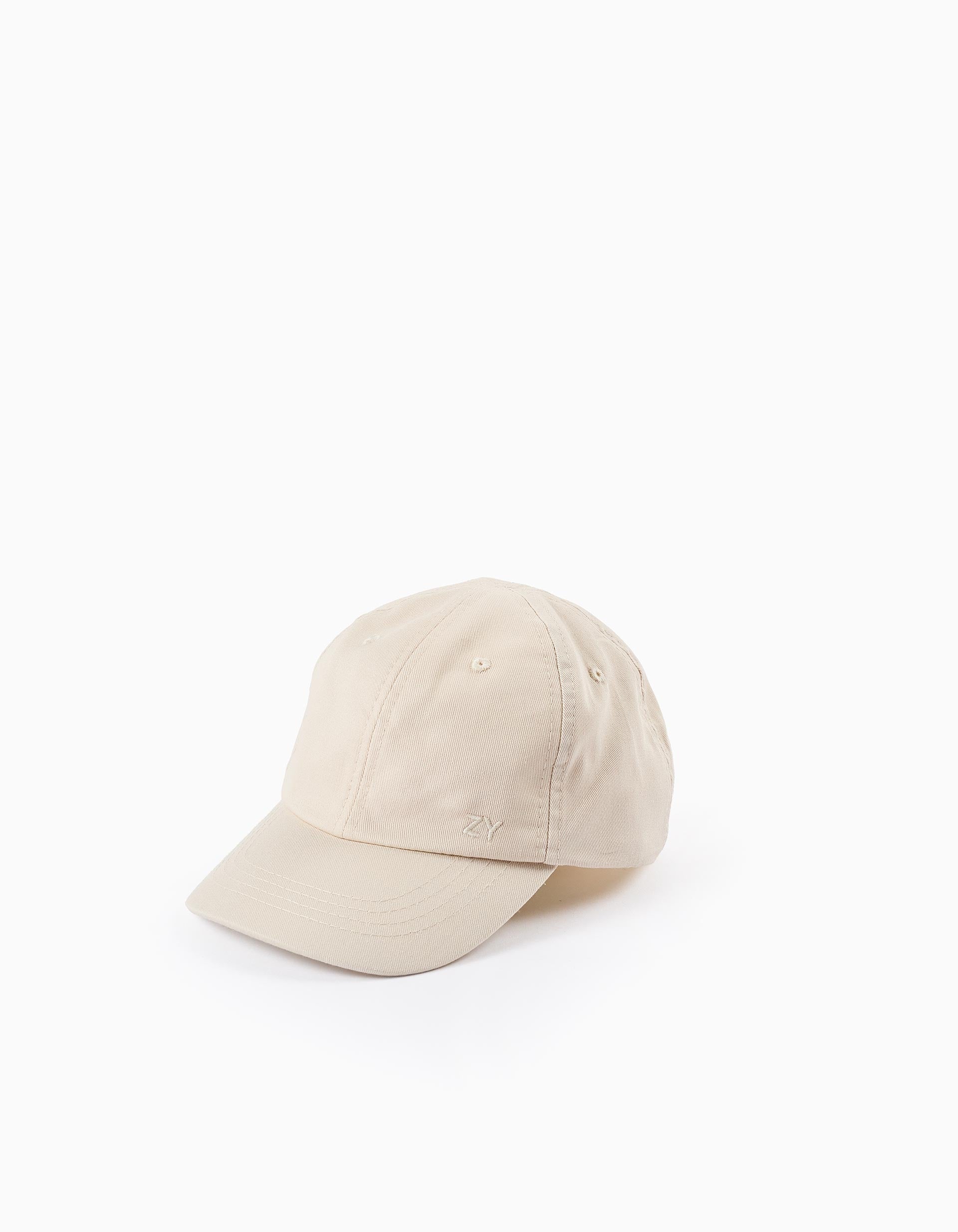 Basic Cotton Cap for Baby and Boys, Beige