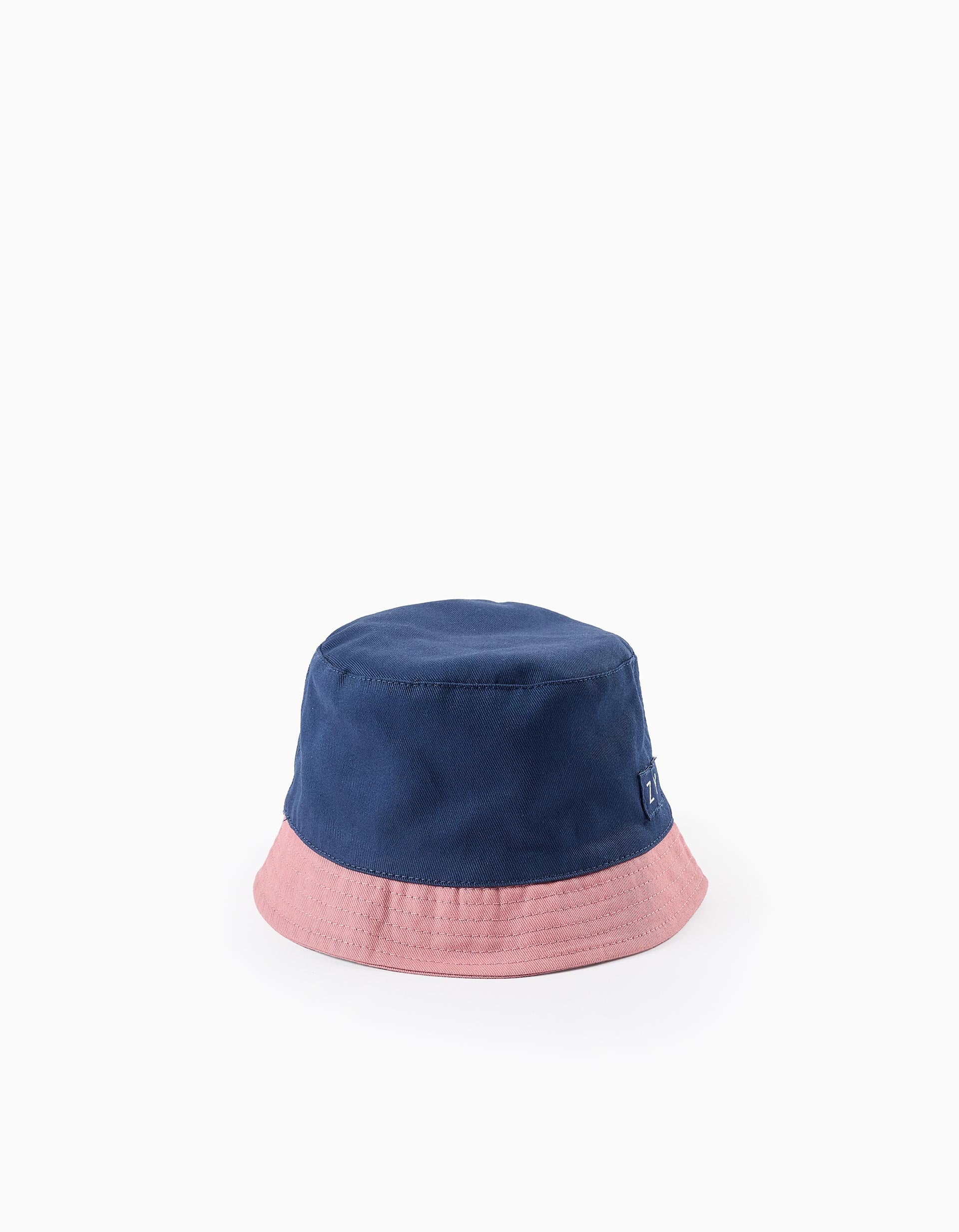 Bicolor Twill Hat for Baby and Boys, Blue/Pink