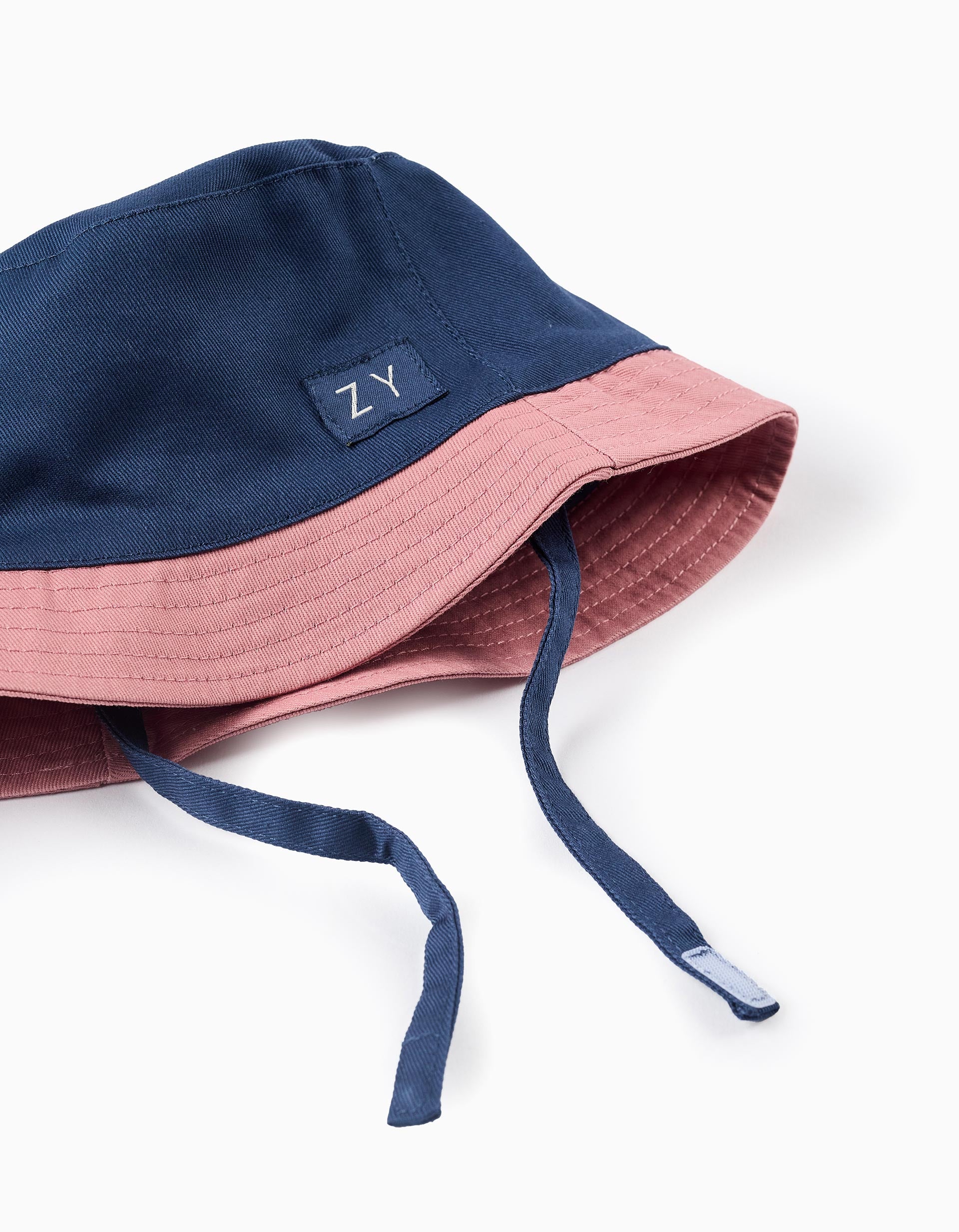 Bicolor Twill Hat for Baby and Boys, Blue/Pink