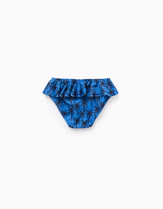 Pack 2 Cuecas de Banho com Folhos para Bebé Menina, Laranja/Azul