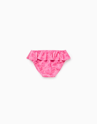 Pack 2 Cuecas Lisas/Estampadas com Folhos para Bebé Menina, Rosa