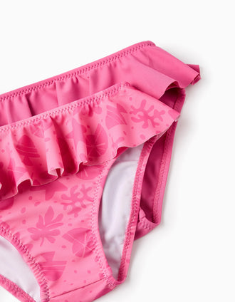 Pack 2 Cuecas Lisas/Estampadas com Folhos para Bebé Menina, Rosa