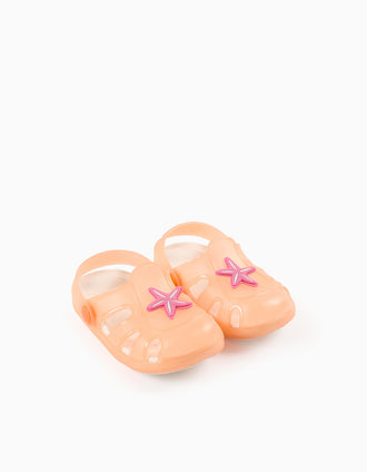 Clogs de Borracha para Bebé Menina 'Estrela do Mar', Coral/Rosa