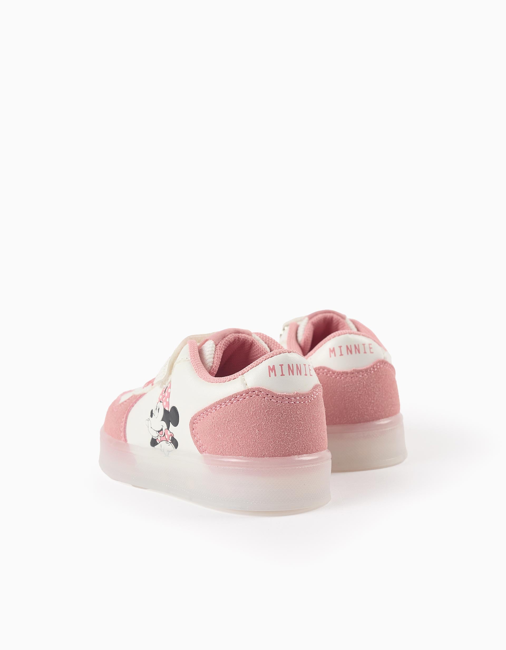 Sapatilhas com Luzes para Bebé Menina 'Minnie', Rosa/Branco