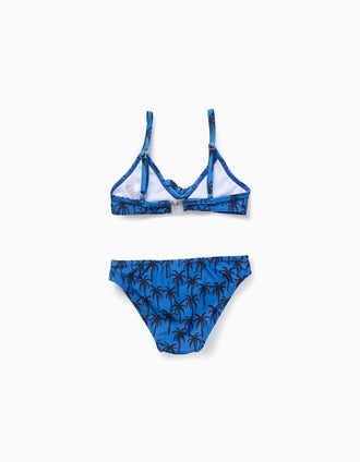 Pack of 2 Bikinis with Bows for Girls 'Palm Trees', Orange/Blue