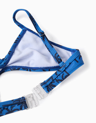 Pack of 2 Bikinis with Bows for Girls 'Palm Trees', Orange/Blue