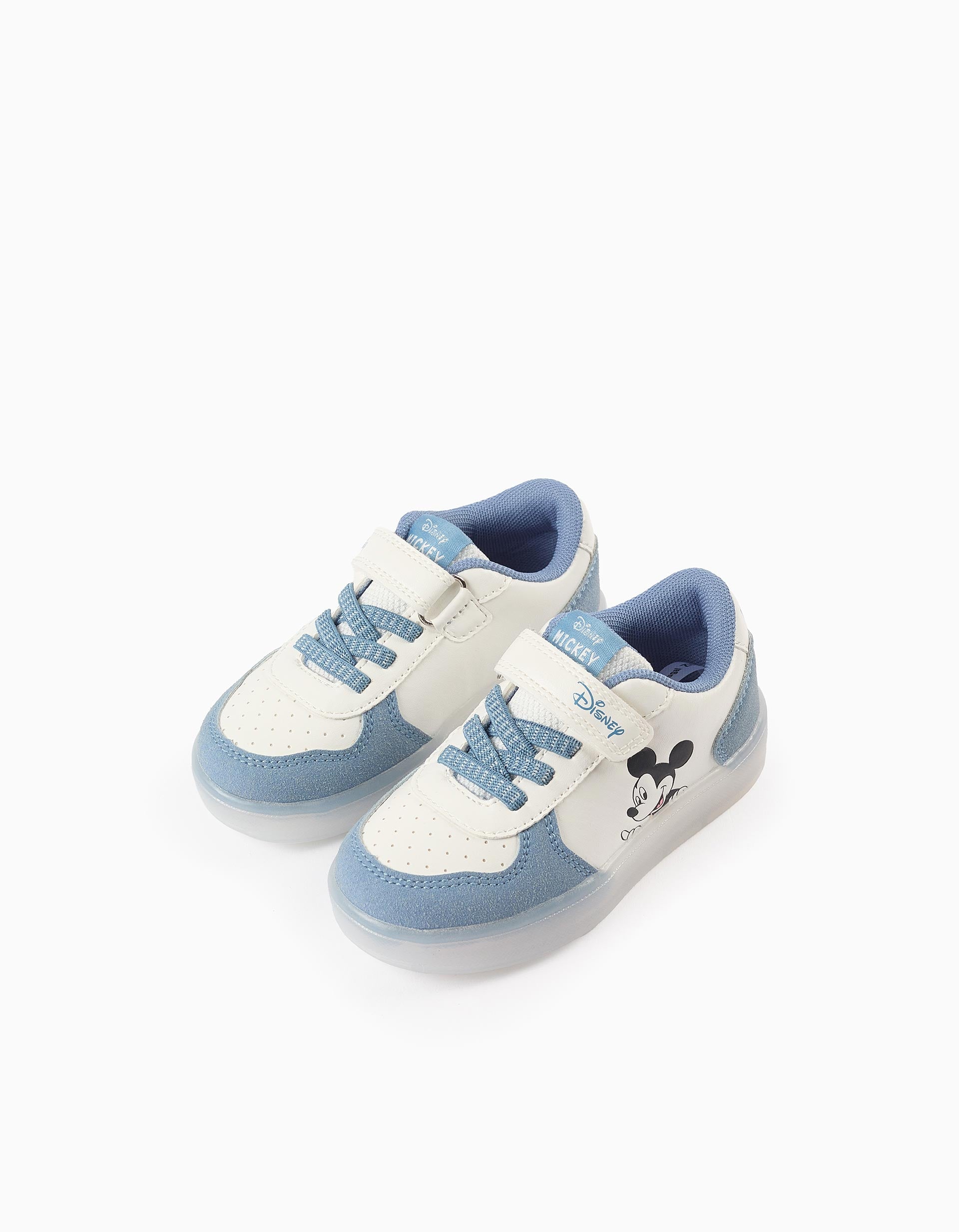 Zapatillas Con Luces Para Bebé Niño 'Mickey', Blanco/Azul