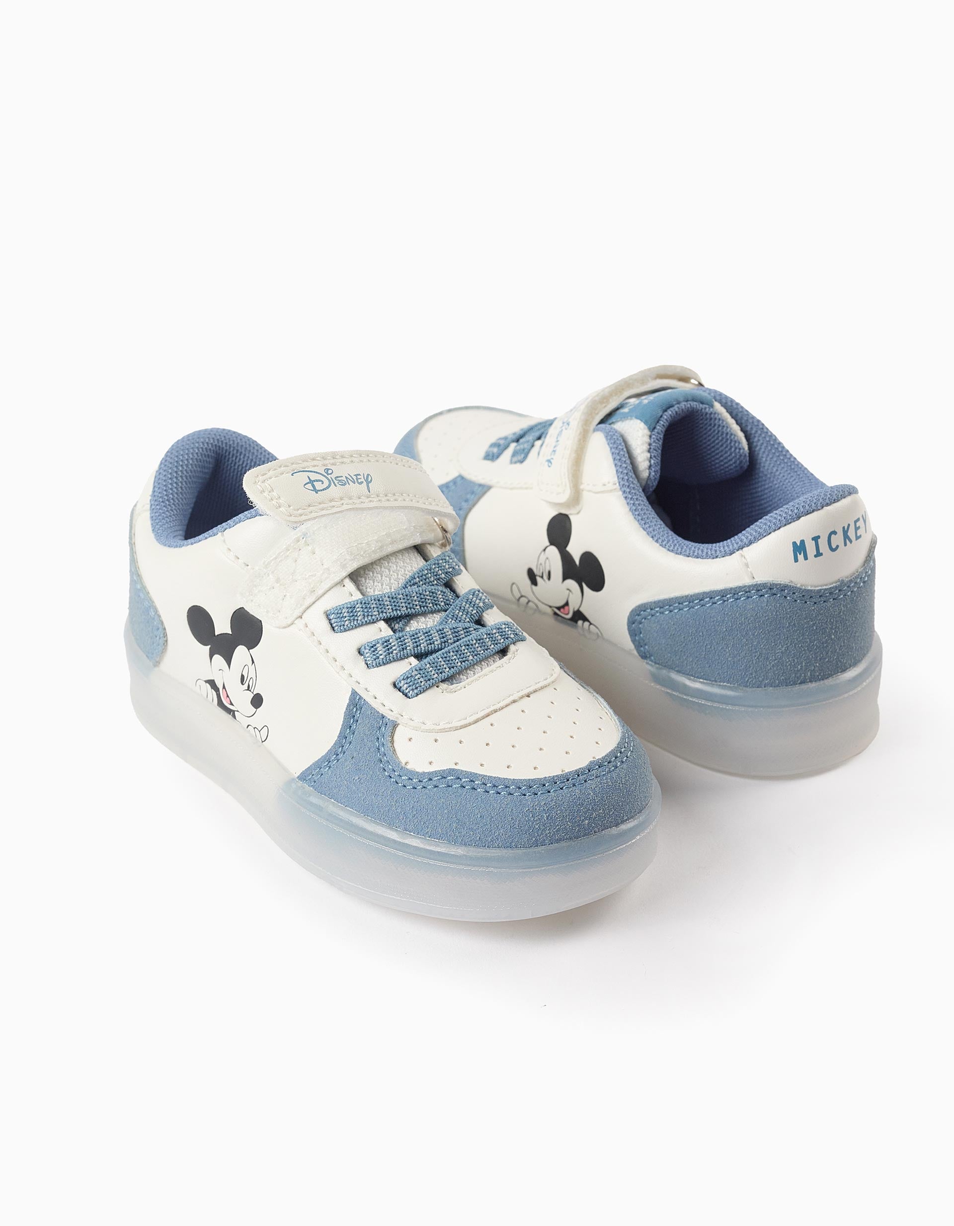 Zapatillas Con Luces Para Bebé Niño 'Mickey', Blanco/Azul