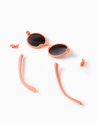 Lunettes de Soleil Rondes UV Niveau 3 Ultra flexibles Pour Bébé 3-5A, Corail