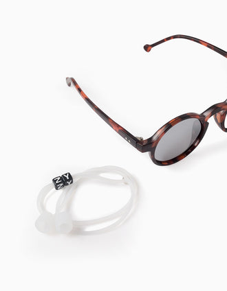 Lunettes de Soleil Rondes UV Niveau 3 pour Enfant 5-10A, Marron