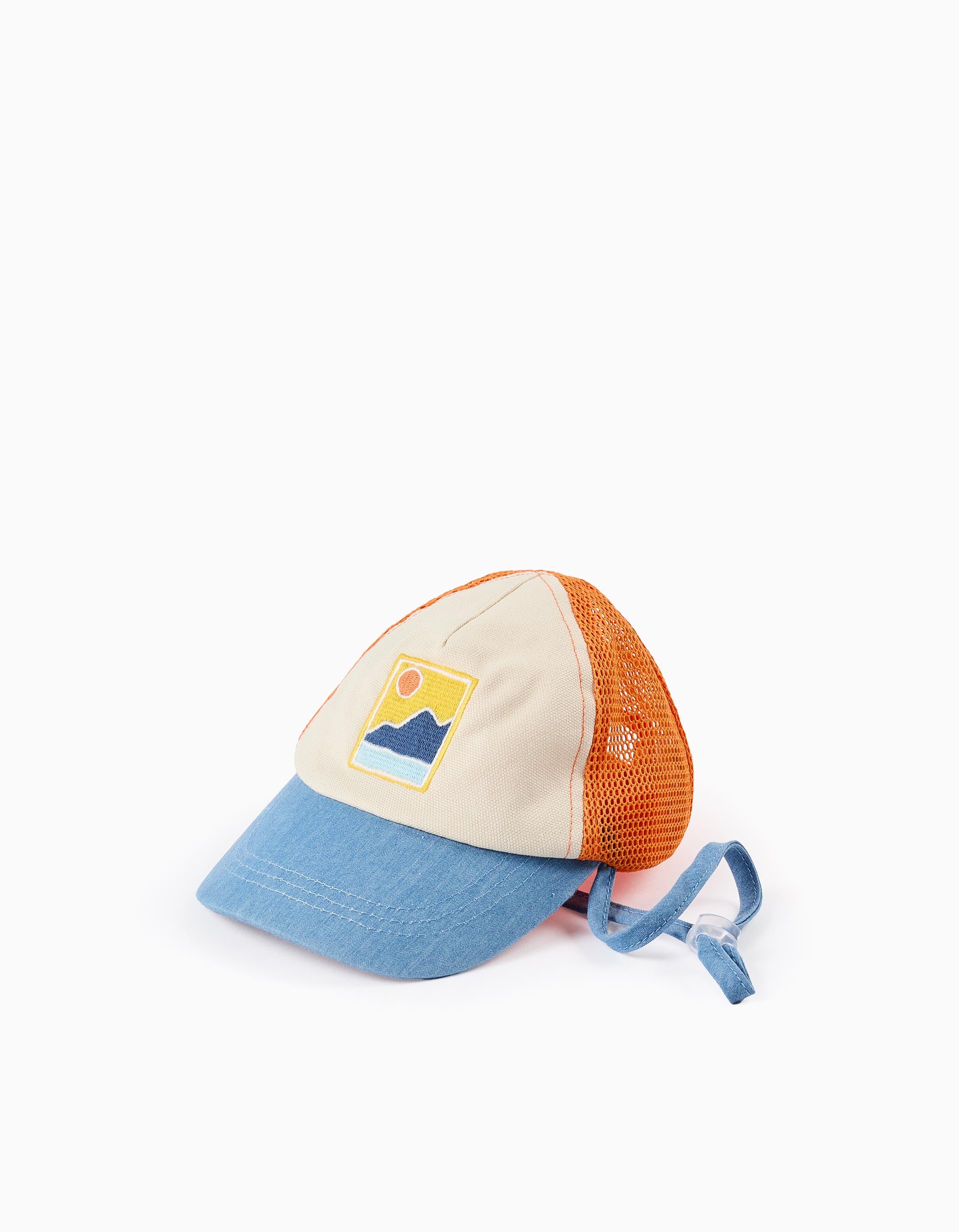 Gorra Combinada para Bebé Niño 'Isla', Naranja/Beige/Azul