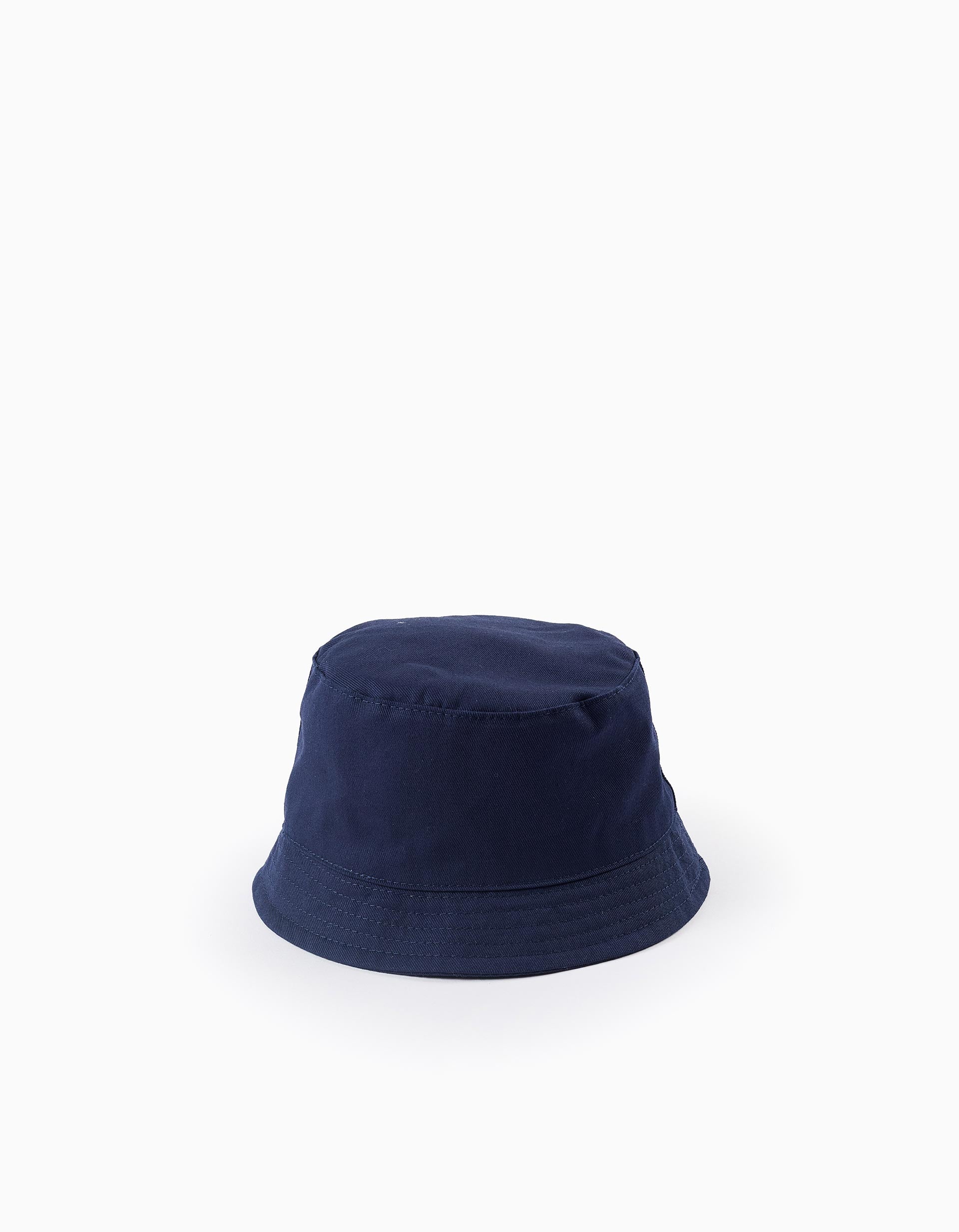 Twill Hat with Side Straps for Baby Boys, Dark Blue