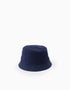 Sombrero de Sarga con Tiras Laterales para Bebé Niño, Azul Oscuro
