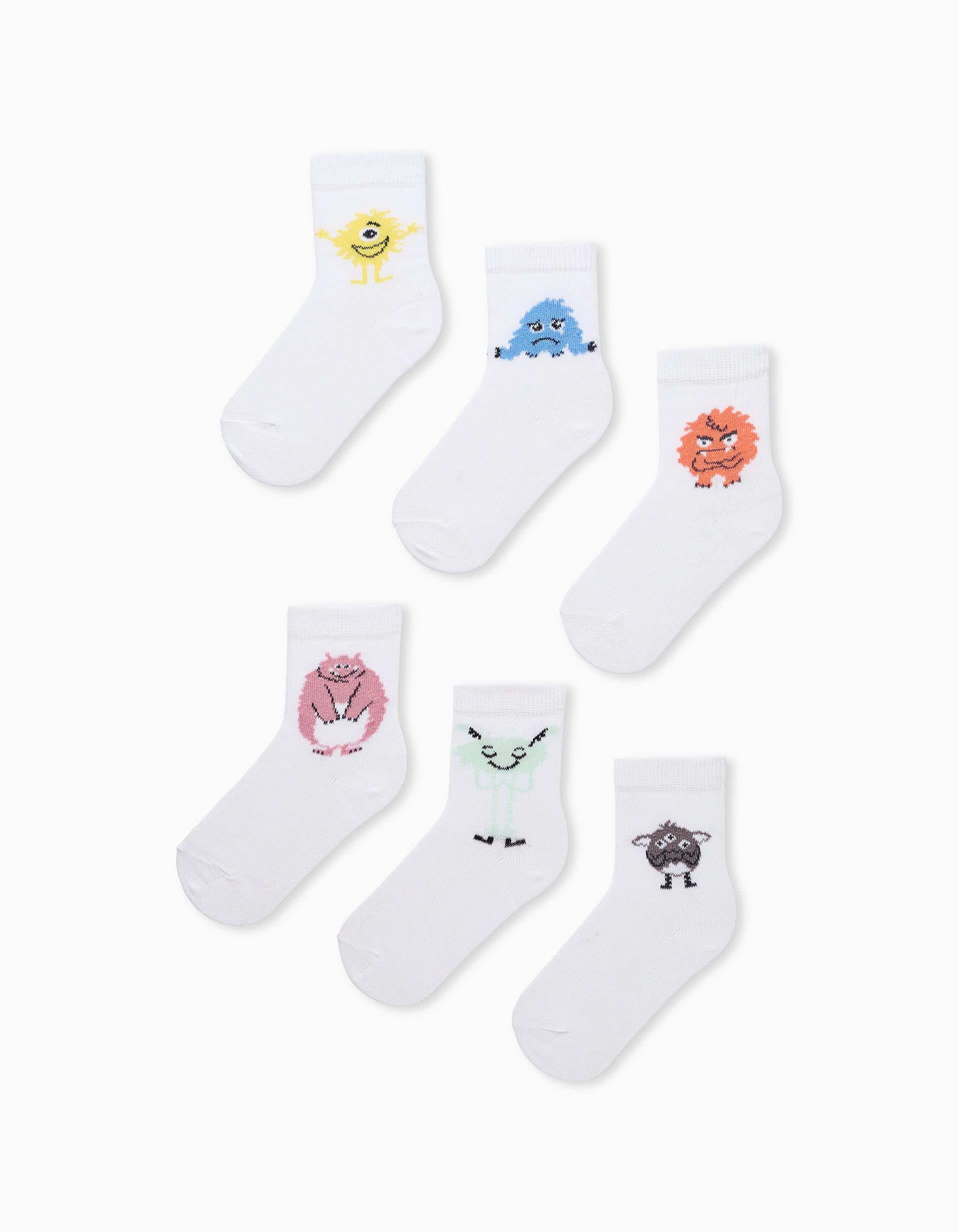 Pack 6 Pares de Calcetines para Niño 'Emociones', Blanco