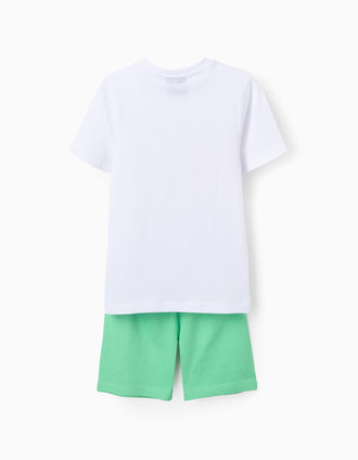 Short Cotton Pyjama for Boys 'Minecraft', White/Green