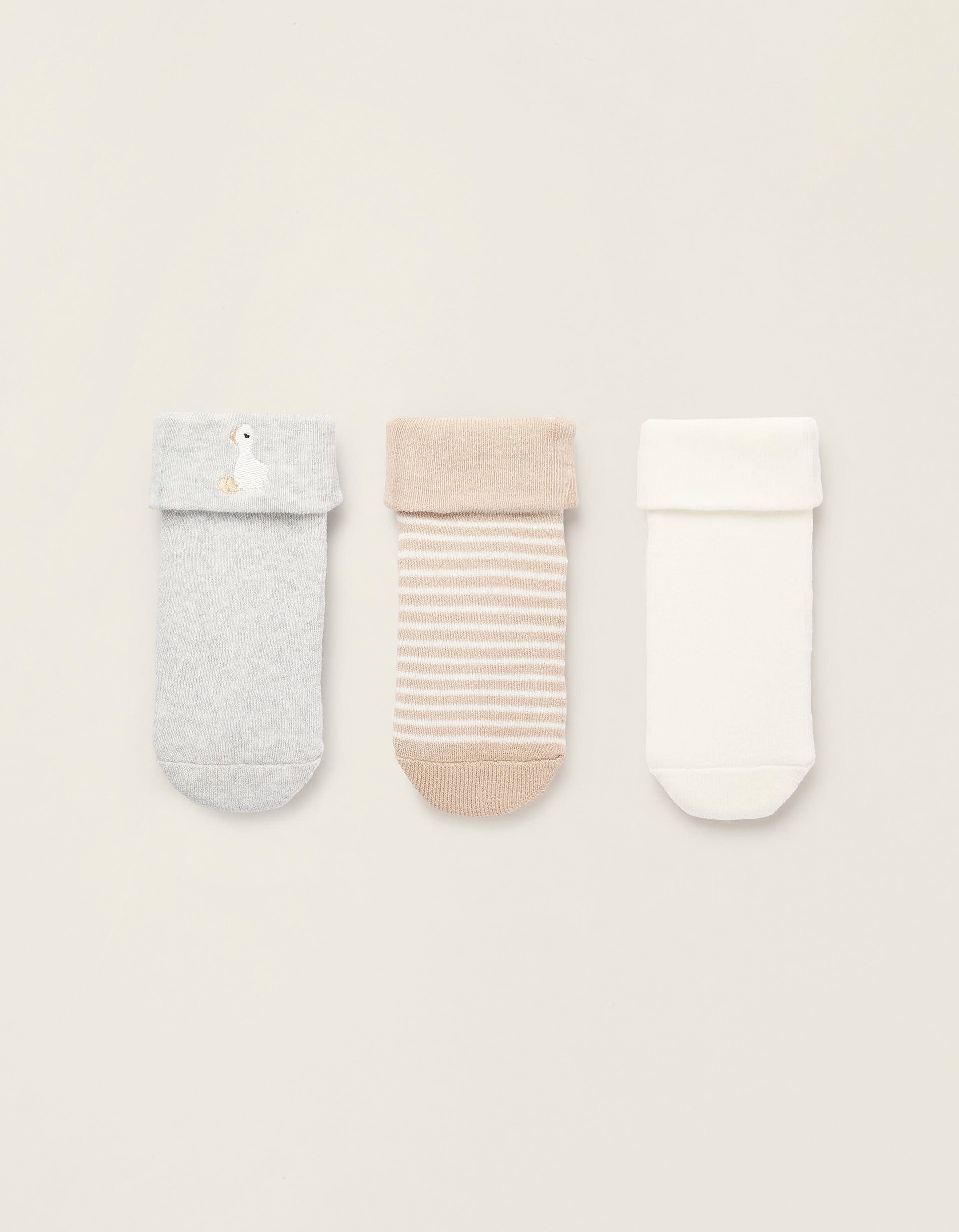 Pack 3 Paires de Chaussettes Épaisses pour Nouveau-né et Bébé, Multicolore