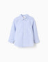 Camisa Oxford às Riscas para Bebé Menino, Branco/Azul