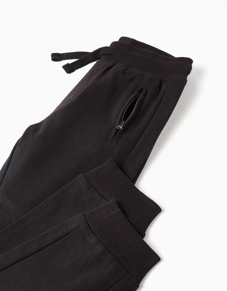 Pantalón Jogger con Bolsillos Sellados para Niño 'Slim', Negro