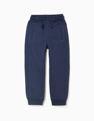Pantalón Jogger con Bolsillos Sellados para Niño 'Slim', Azul Oscuro