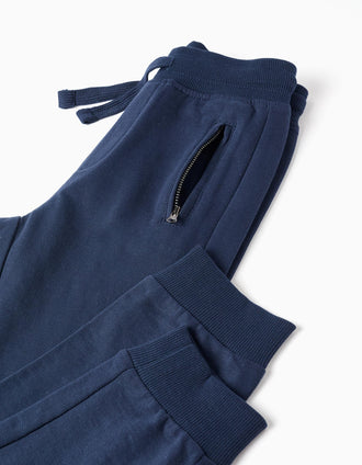 Pantalón Jogger con Bolsillos Sellados para Niño 'Slim', Azul Oscuro
