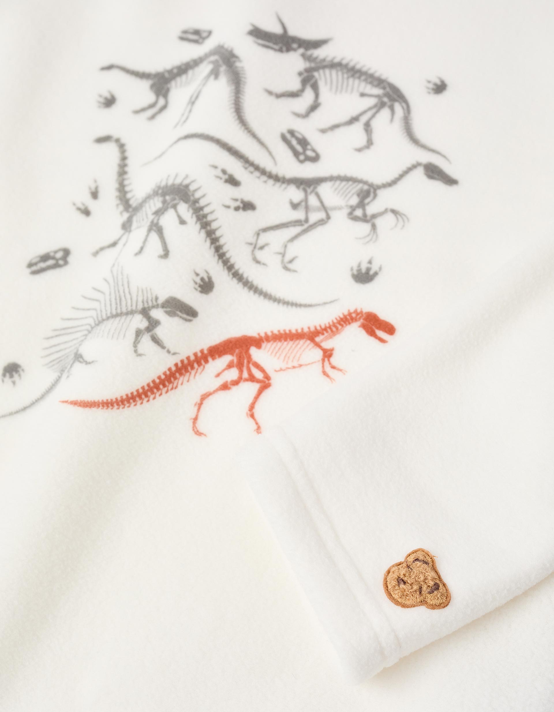 Pijama Polar para Niño 'Fósiles de Dinosaurios', Blanco/Gris