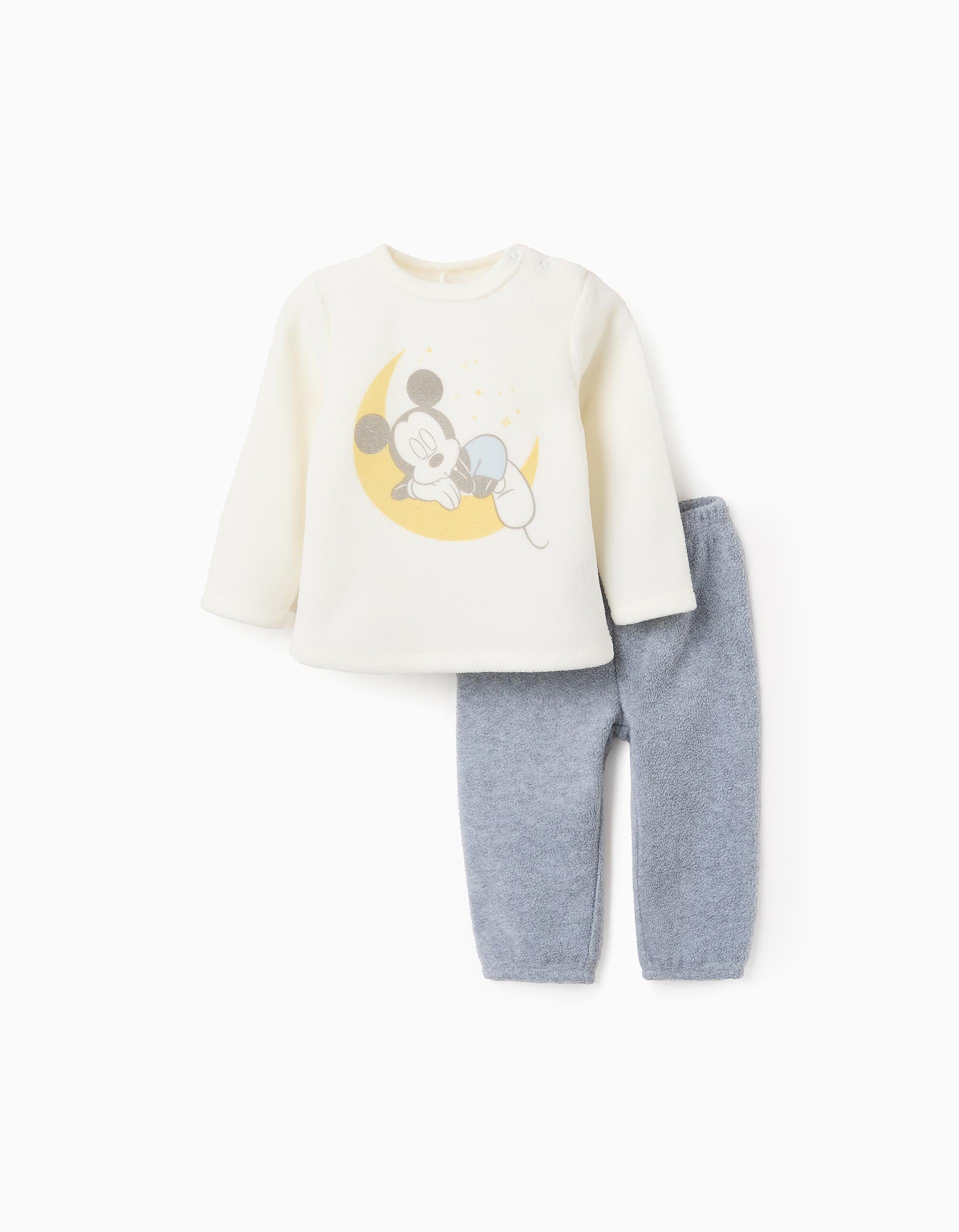 Polar Pyjama for Baby Boys 'Sleepy Mickey', White/Grey